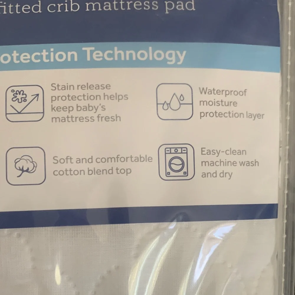 Waterproof fitted crib mattress pad
